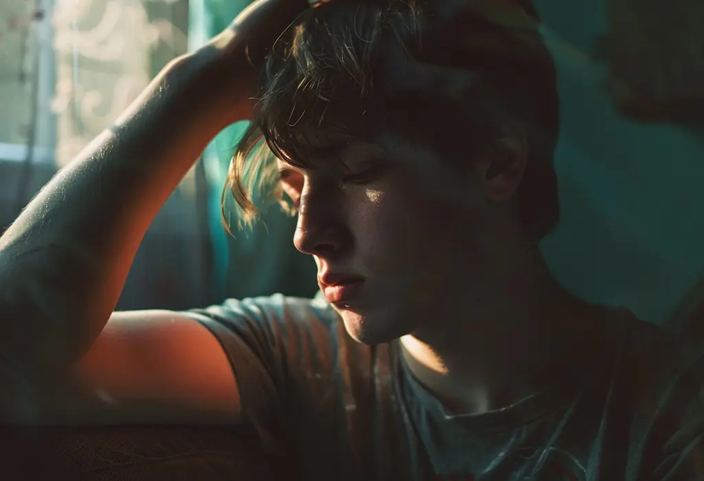 young depressed man