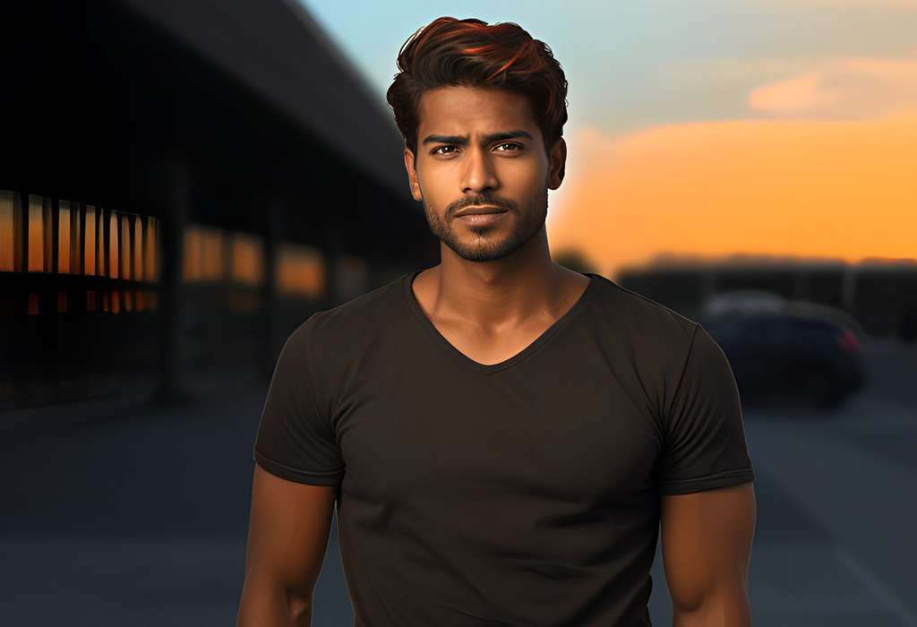 v-neck t-shirt is attractive on men